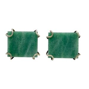 Oversized Gold Vermeil sterling silver aventurine cufflinks - GM527